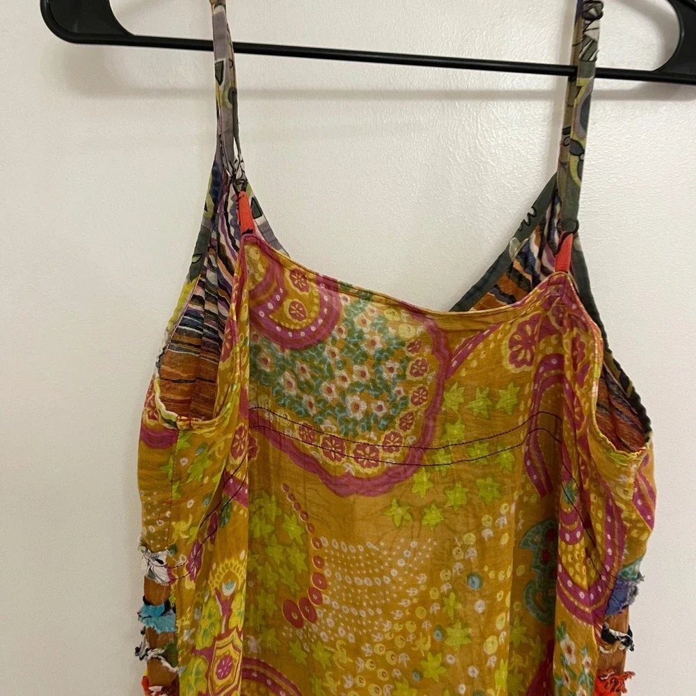 Vintage Boho Zara Larrson Stye‎ Mini Beach Cover Dress Frill Vibrant Festival